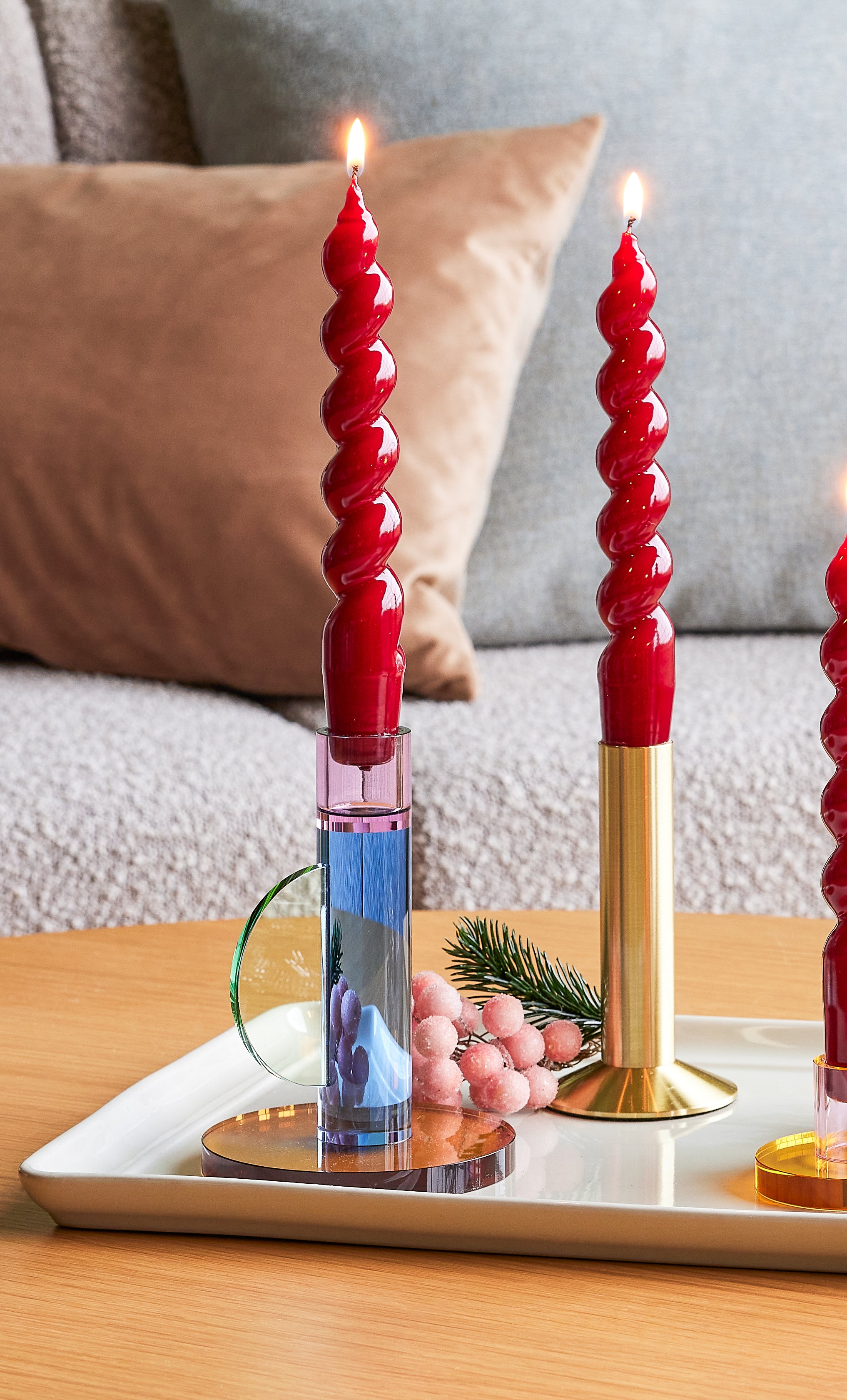 Astro lysestage - blå/brun/lyserød